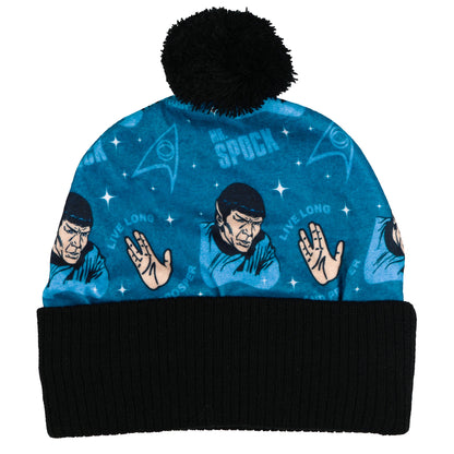 Star Trek Beanie Mr. Spock Adult Pom Pom Cuff Knit Hat, OSFM