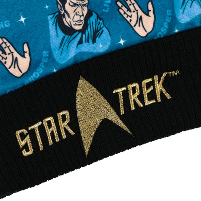 Star Trek Beanie Mr. Spock Adult Pom Pom Cuff Knit Hat, OSFM