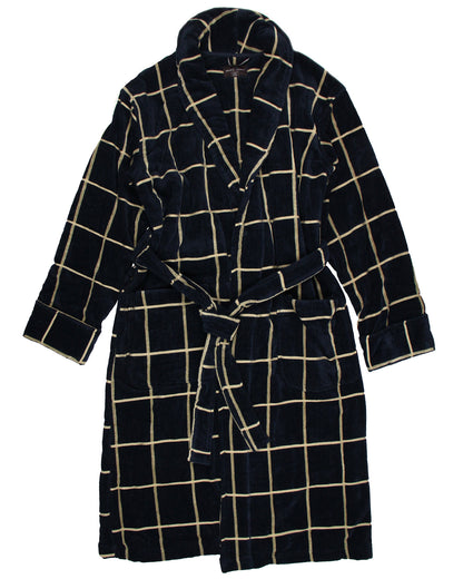 Men's Thick Plush Housecoat Shawl Collar 100% Cotton Terry Toweling Bathrobe
