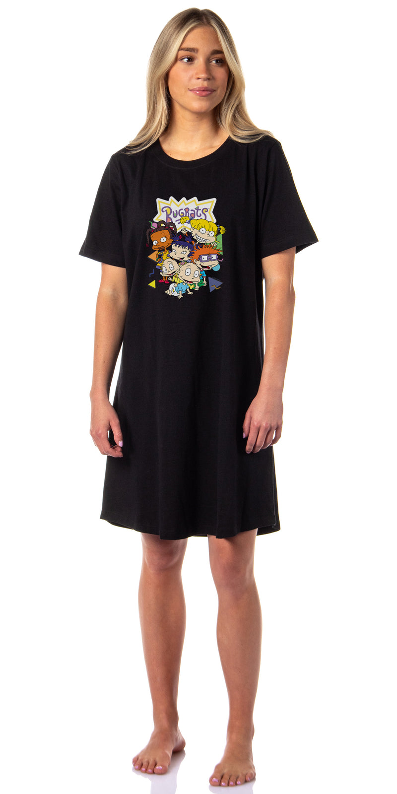 Nickelodeon Women's Rugrats Cartoon Chuckie Tommy Angelica Dil Nightgown Sleep Pajama Dress