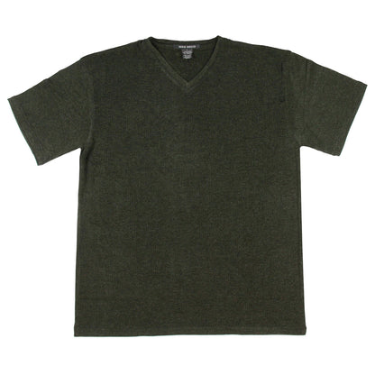 Intimo Men's Ribbed V-Neck Short Sleeve Shirt Top