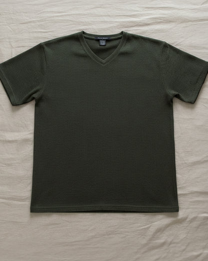 Intimo Men's Ribbed V-Neck Short Sleeve Shirt Top