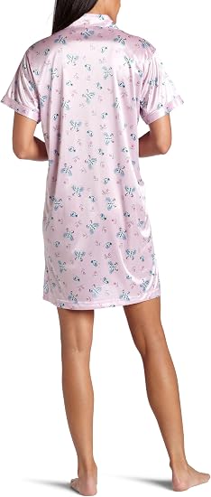 Intimo Womens Butterfly Print Night Shirt Tulip Pink