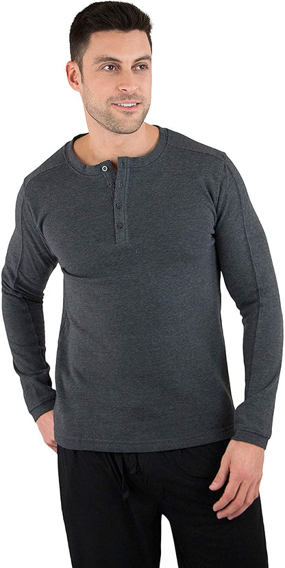 Mens Lofty French Fleece Sleep Top Charcoal