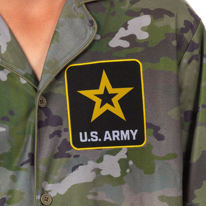 U.S. Army Pajamas Men's Camo 2-Piece Coat Front Lounge Sleep Set