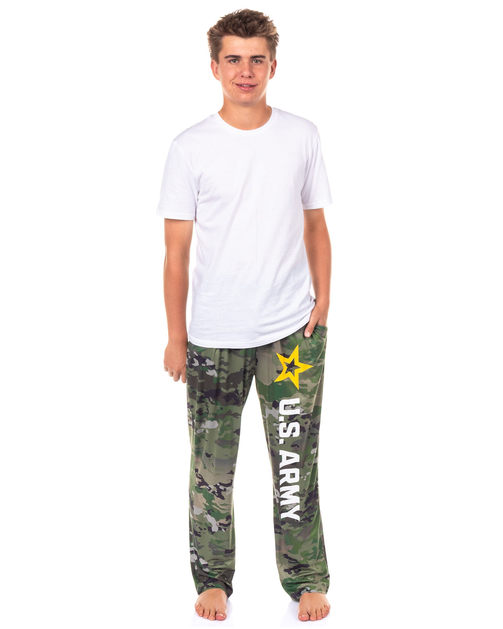 U.S. Army Pajamas Men's Logo Design Camo Lounge Sleep Pants