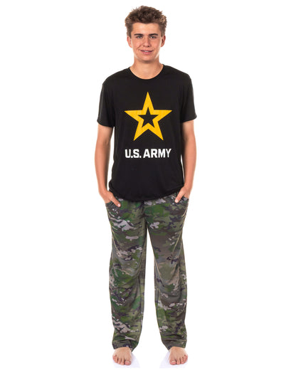 U.S. Army Pajamas Men's Logo Camo Design Lounge Sleep Set