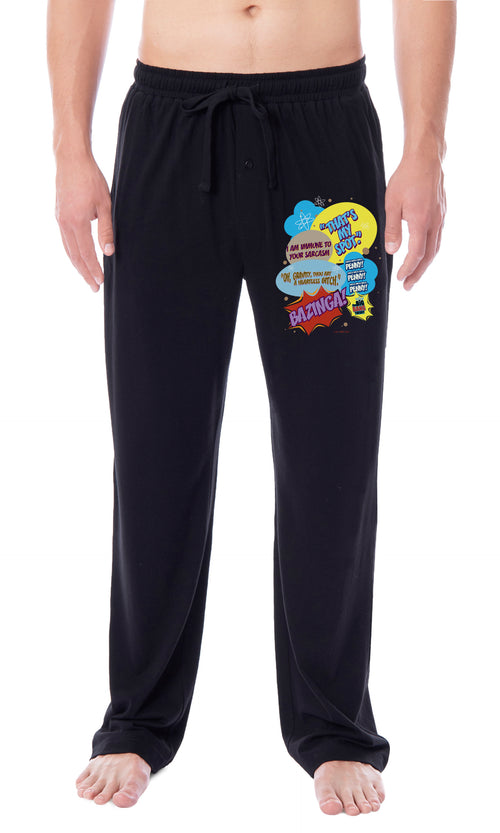 The Big Bang Theory Mens' Bazinga! Comic Sayings Sleep Pajama Pants