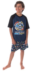 Beyblade Burst Boys' Spinner Tops 2 Piece Shorts And T-Shirt Sleepwear Kids Pajama Set