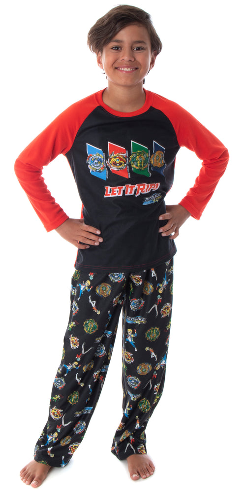 Beyblade Burst Boys' Spinner Tops Fafnir Let It Rip! 2 Piece Shirt And Pants Kids Pajama Set