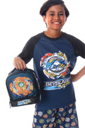 Beyblade Burst Fafnir Spinner Top Fumiya Kindo Dual Compartment Insulated Lunch Box Bag Tote