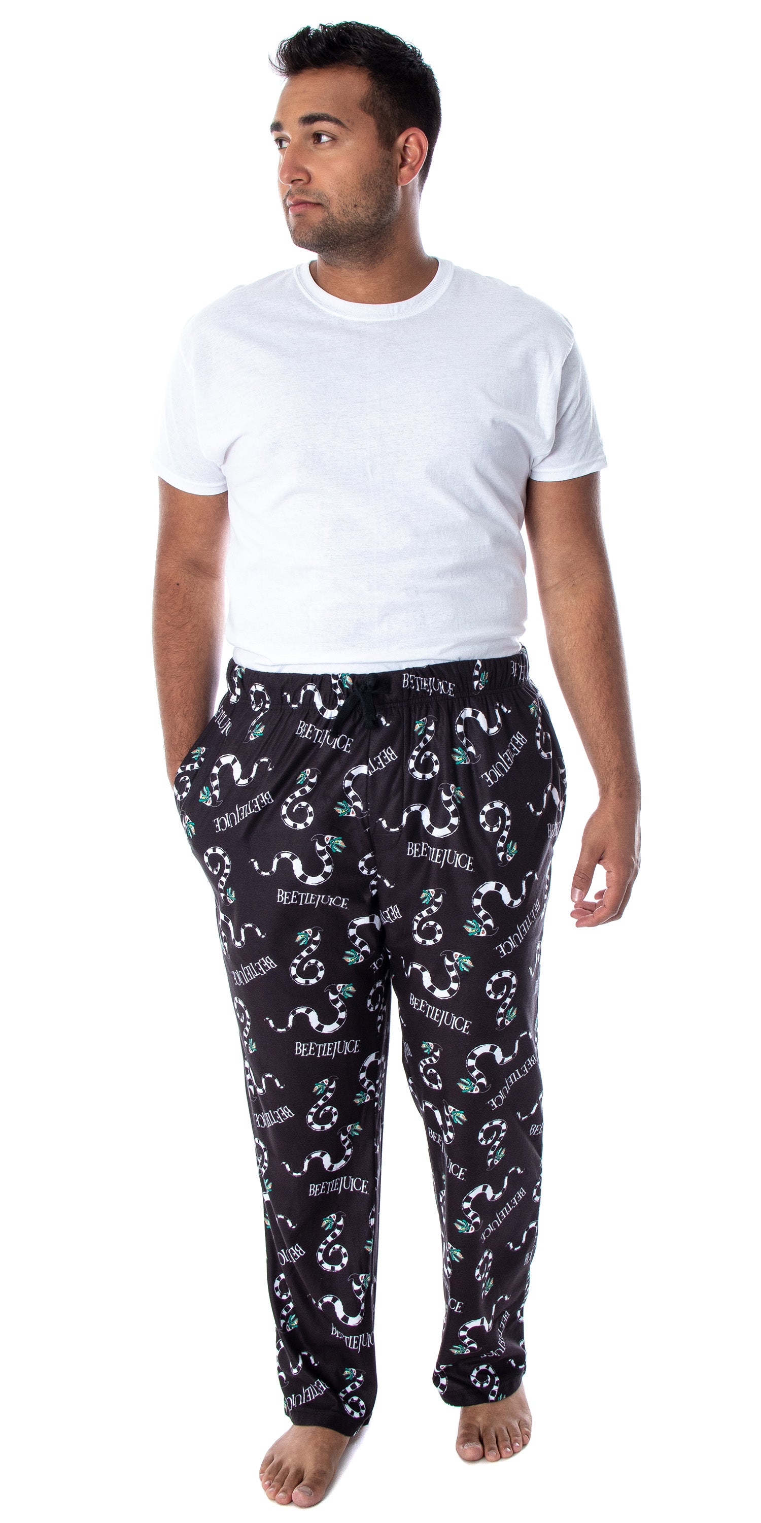 Beetlejuice Men's Allover Sandworm Pattern Lounge Sleep Pajama Pants ...