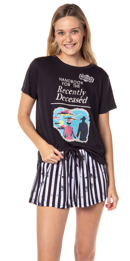 Beetlejuice Womens' Handbook For The Recently Deceased Pajama Set Shorts