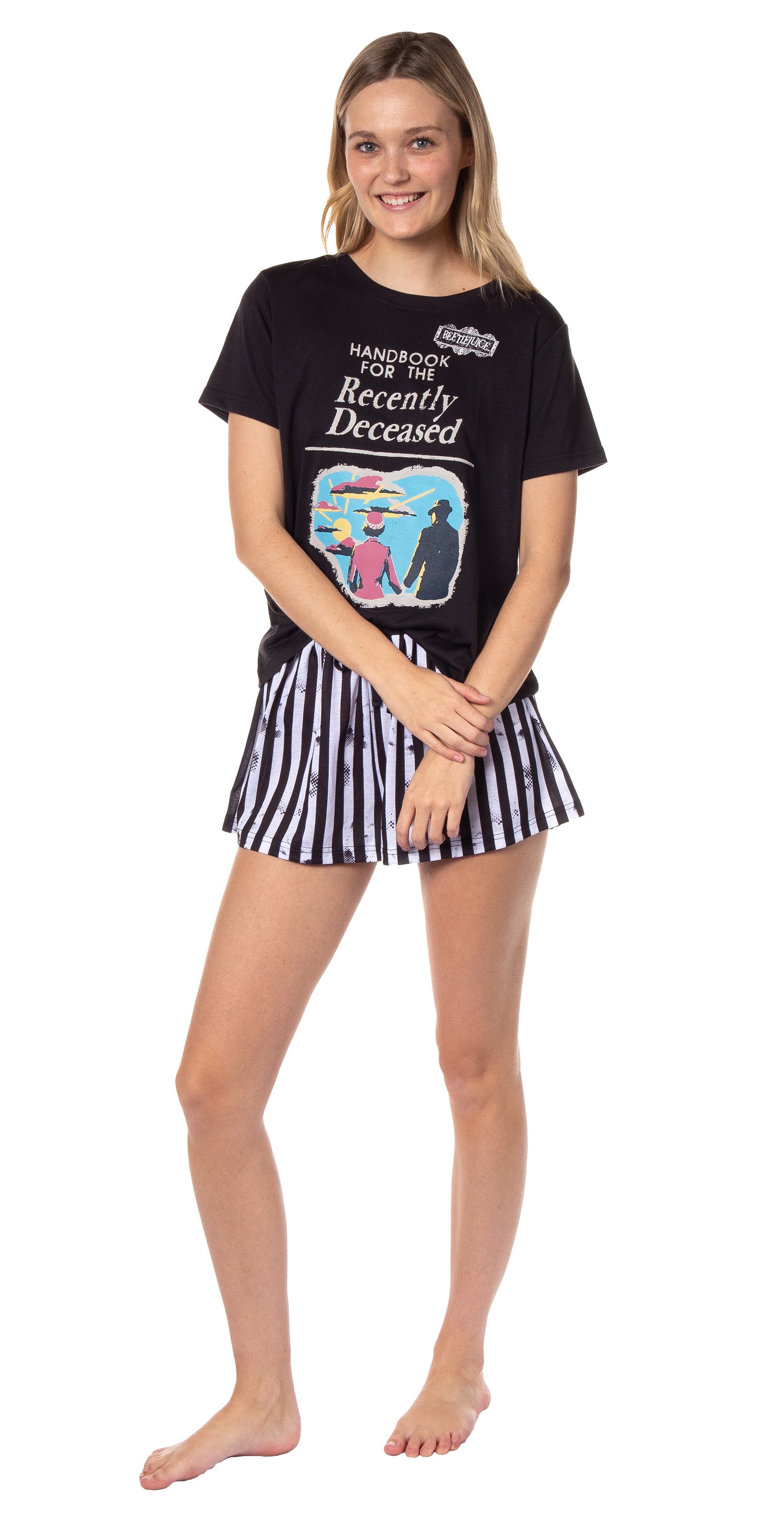 Beetlejuice Womens' Handbook For The Recently Deceased Pajama Set Shorts