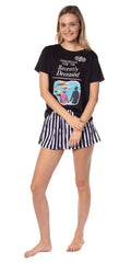 Beetlejuice Womens' Handbook For The Recently Deceased Sleep Pajama Set Shorts (Medium)