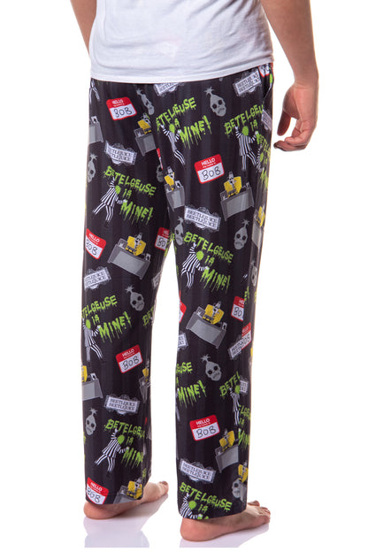 Beetlejuice Beetlejuice Men's Hello My Name is Bob Print Sleep Pajama Pants