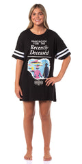 Beetlejuice Women's Recently Deceased Movie Nightgown Pajama Shirt Dress For Adults