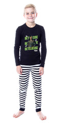 Beetlejuice 2 Girls' Astrid Deetz Betelgeuse Striped Pajama Set For Kids Long Sleeve Pants