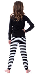 Beetlejuice 2 Girls' Astrid Deetz Betelgeuse Striped Pajama Set For Kids Long Sleeve Pants