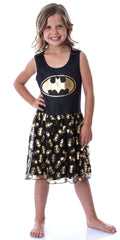 DC Comics Girl's Batman Logo Tank Nightgown Costume Pajama Dress