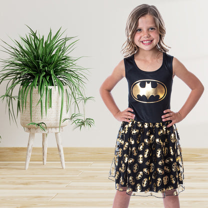 DC Comics Girl's Batman Logo Tank Nightgown Costume Pajama Dress