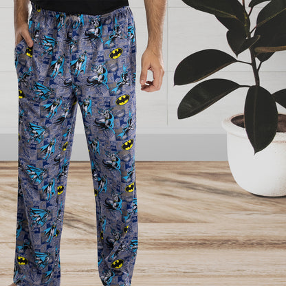 DC Comics Men's Classic Batman Comic Allover Print Loungewear Pajama Pants