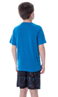 DC Comics Boys' Batman Spec Readout Short Sleeve Shirt and Shorts 2 Piece Superhero Sleepwear Pajama Set