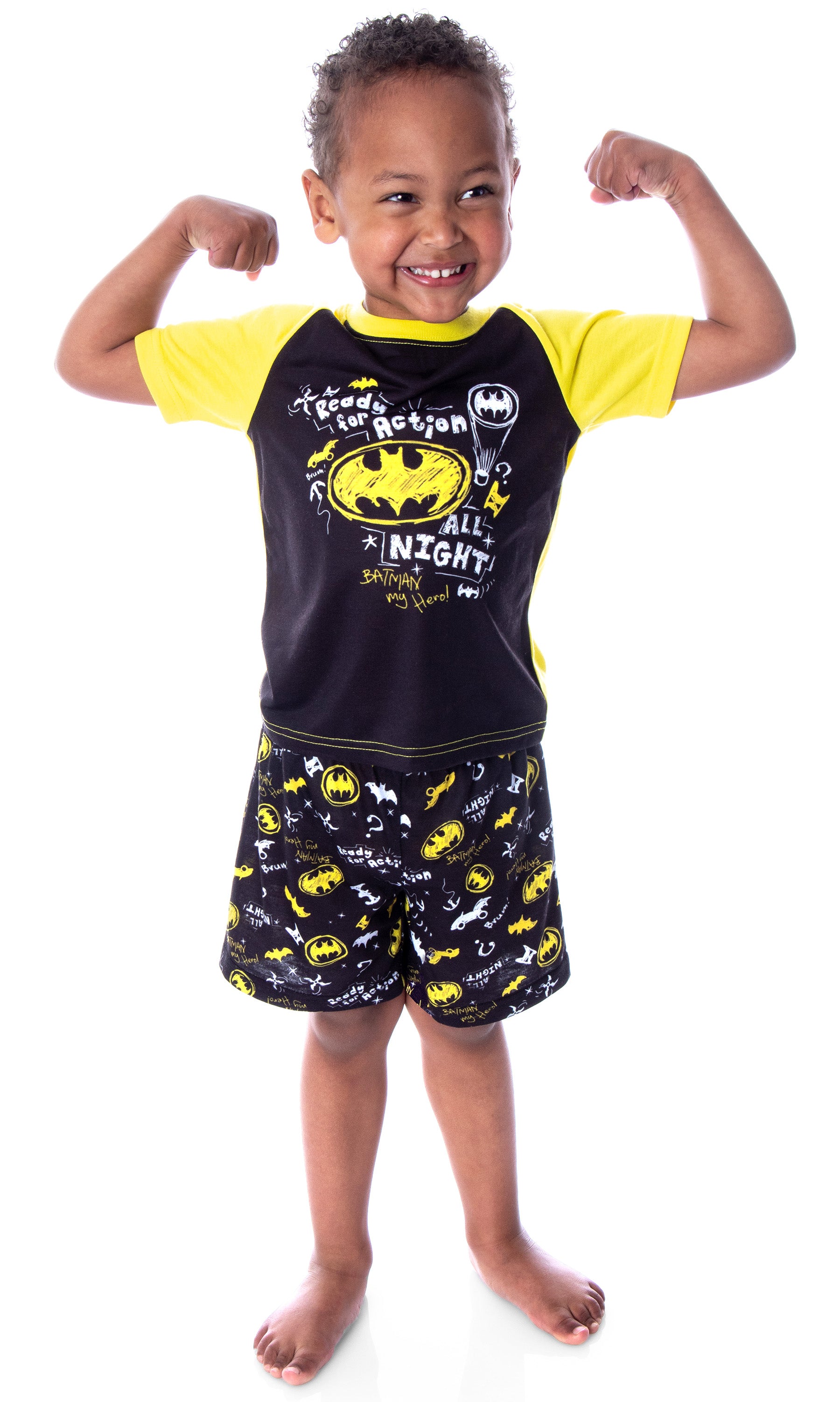 DC Comics Toddler Boys' Batman Pajamas Ready For Action 2 Piece Pajama Set