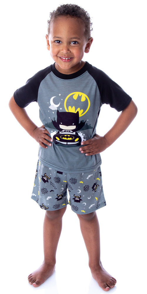 DC Comics Toddler Boys' Batman Pajamas Batmobile Night Riding Shirt and Shorts 2 Piece Superhero Pajama Set