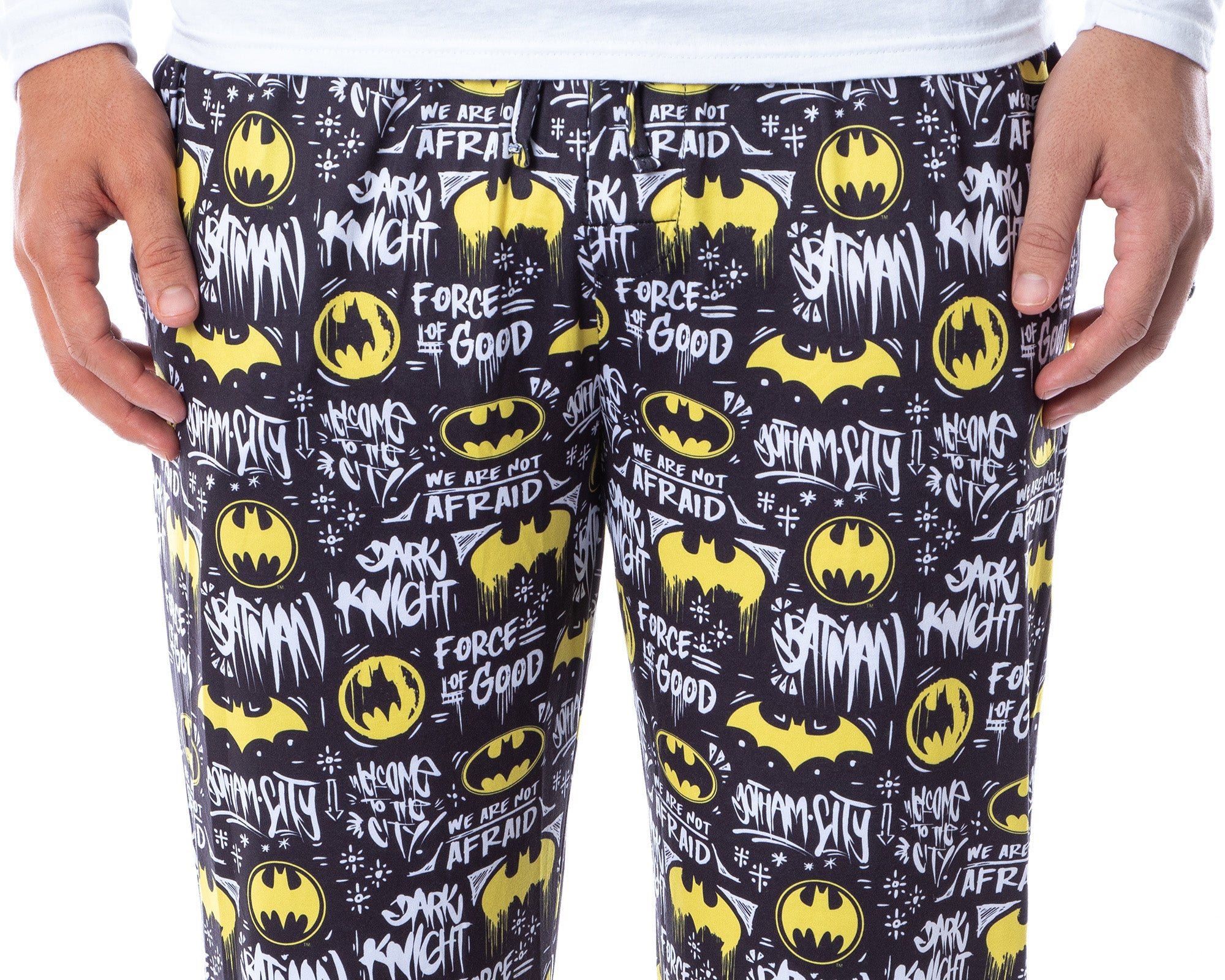 DC Comics Mens' Batman Dark Knight We Are Not Afraid Sleep Pajama Pants