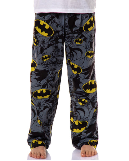 DC Comics Batman Boys' Logo Character Design Allover Print Pajama Pants