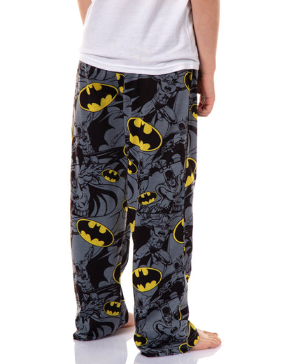 DC Comics Batman Boys' Logo Character Design Allover Print Pajama Pants
