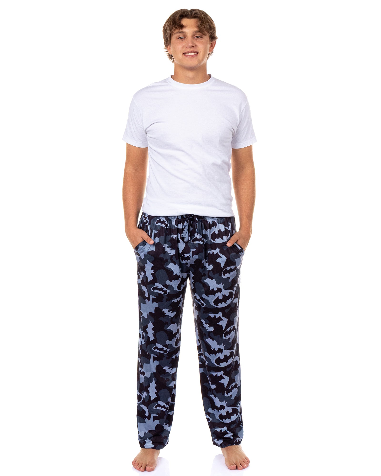 DC Comics Men's Batman Pajama Pants Camo Bat Signal Sleep Lounge Bottoms