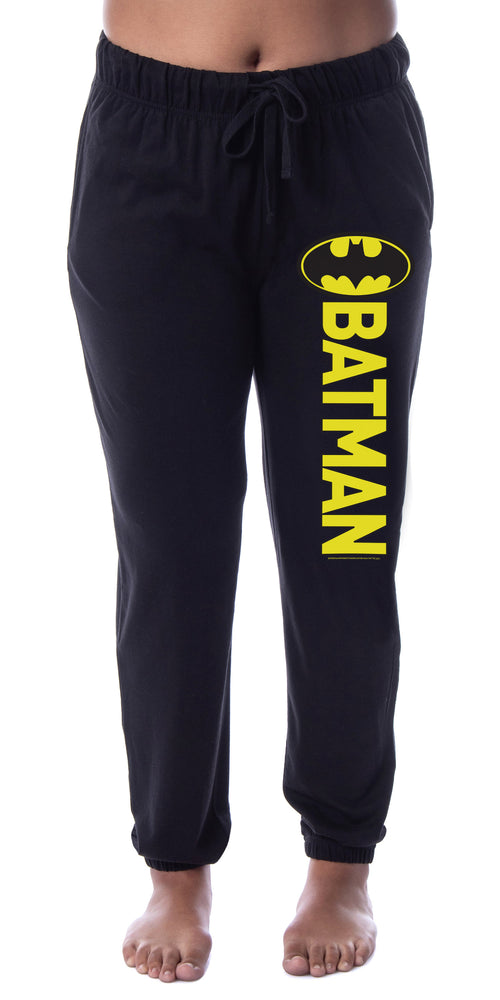 DC Comics Womens' Batman Classic Bat Logo Sleep Jogger Pajama Pants (Large)