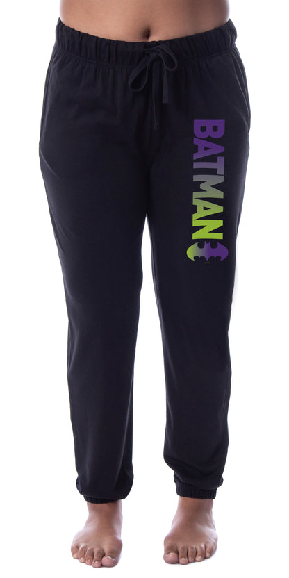 DC Comics Womens' Batman Bat Logo Ombre Sleep Jogger Pajama Pants