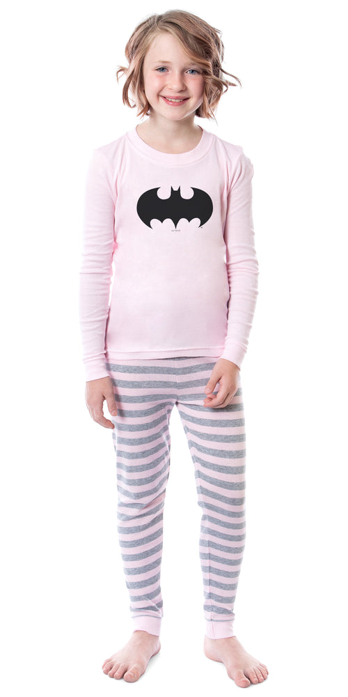 DC Comics Girls' Child Batman Bat Logo Symbol Superhero Sleep Pajama Set