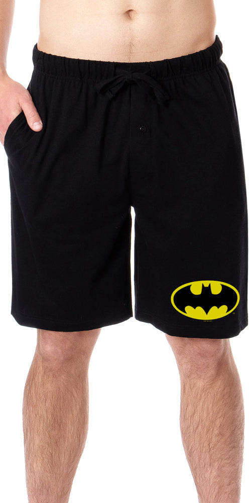 DC Comics Mens' Batman Bat-Symbol Classic Logo Icon Sleep Pajama Shorts (Medium)