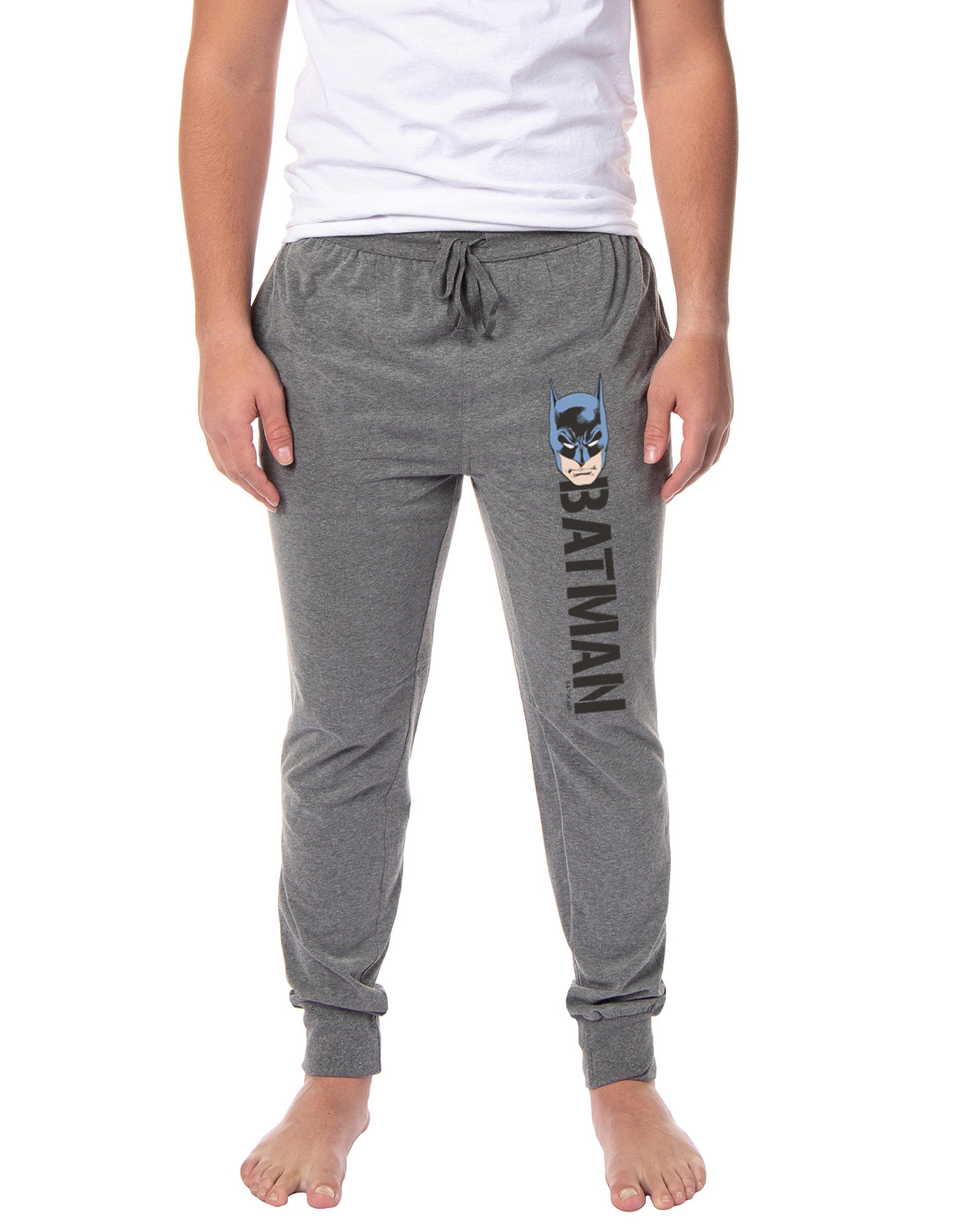 DC Comics Men's Batman Vintage Classic Batman Logo Sleep Jogger Pajama Pants