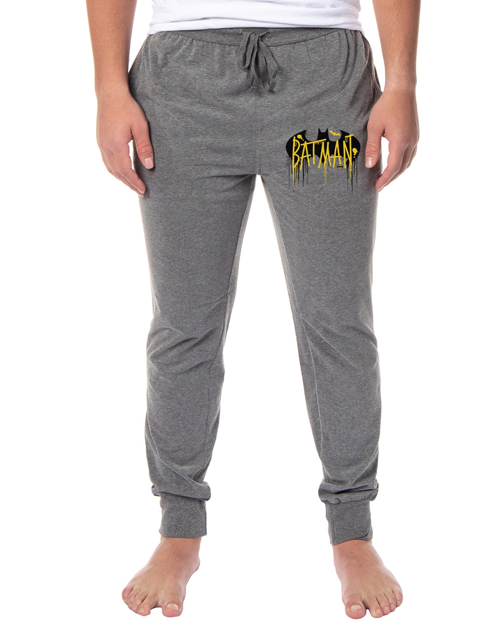 DC Comics Men's Batman Vintage Classic Bat Logo Sleep Jogger Pajama Pants