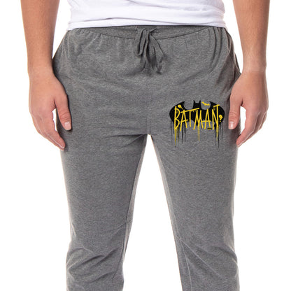 DC Comics Men's Batman Vintage Classic Bat Logo Sleep Jogger Pajama Pants