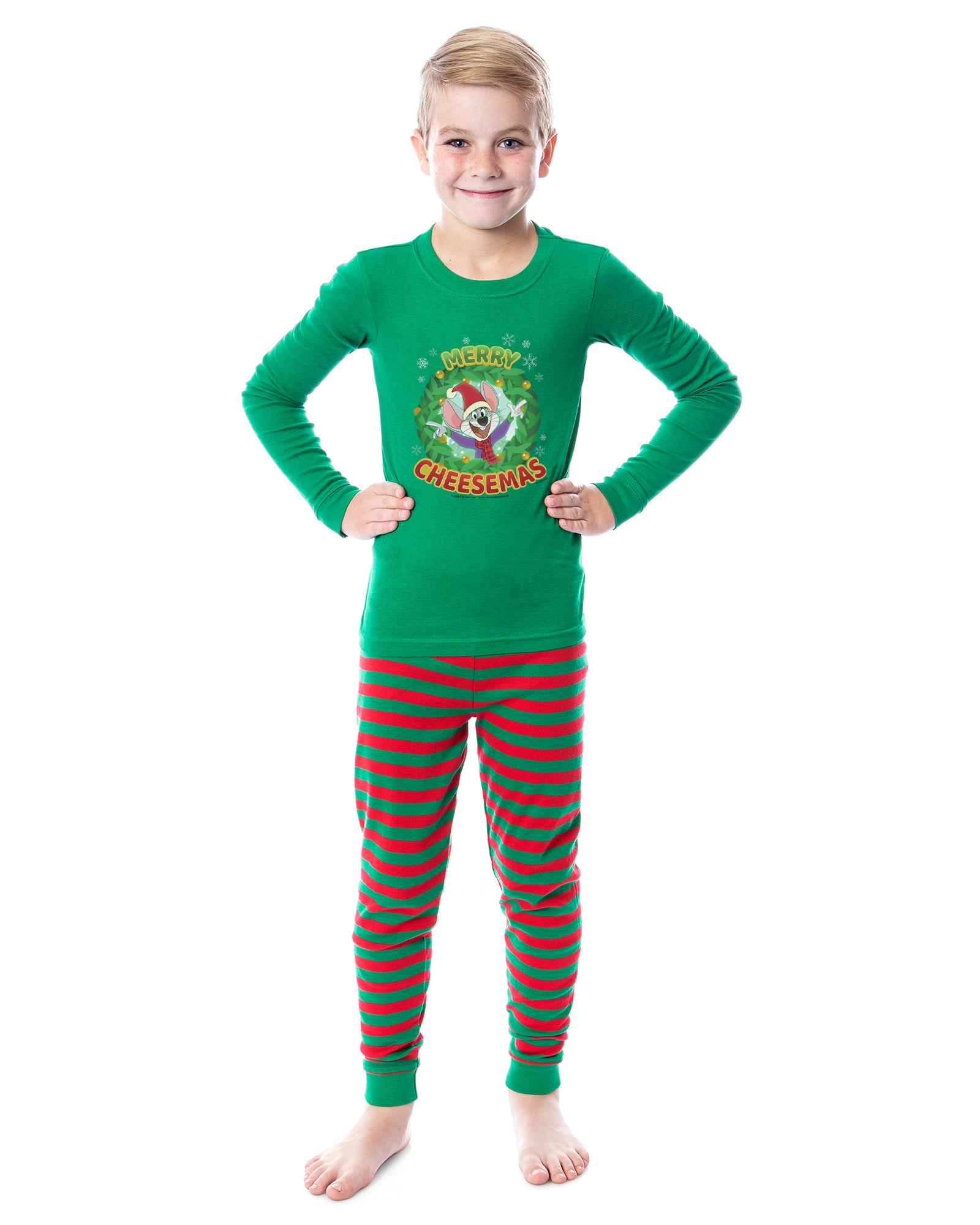 Chuck E. Cheese Christmas Merry Cheesemas 2 Piece Long Sleeve Family Pajama Set