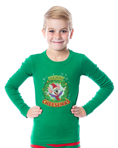 Chuck E. Cheese Christmas Merry Cheesemas 2 Piece Long Sleeve Family Pajama Set