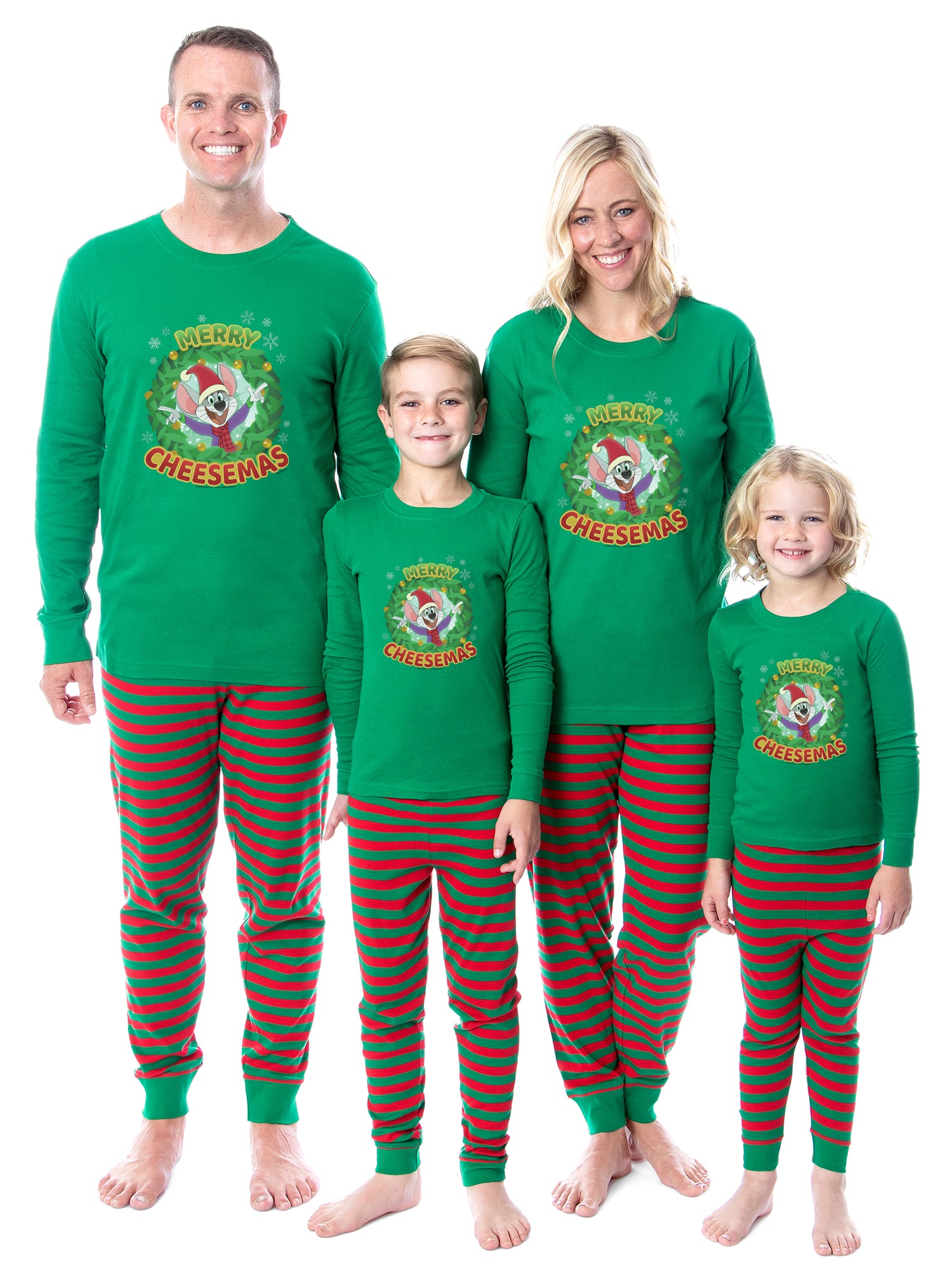 Chuck E. Cheese Christmas Merry Cheesemas 2 Piece Long Sleeve Family Pajama Set