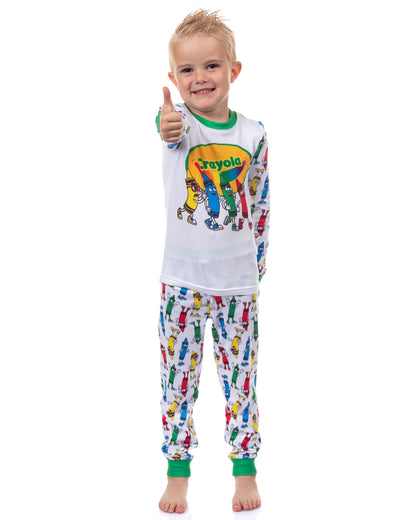 Crayola Crayons Pajamas Toddler Tight Fit Long Sleeve Pant Sleep Set