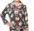 A Christmas Story Boys Ralphie Glasses Santa Christmas Holiday Flannel Plaid Button Pajama Set