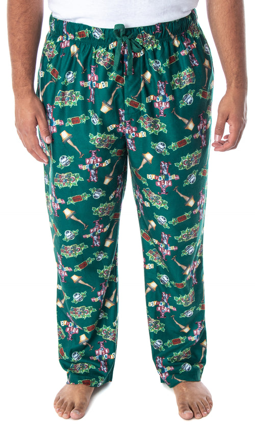 A Christmas Story Men's Movie Inspired Allover Print Design Lounge Sleep Pajama Pants