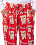 A Christmas Story Men's Leg Lamp Fra-Gee-Lay Tossed Sleep Pajama Pants For Adults