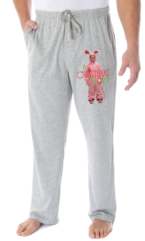 A Christmas Story Men's Ralphie Pink Nightmare Bunny Loungewear Sleep Bottoms Pajama Pants