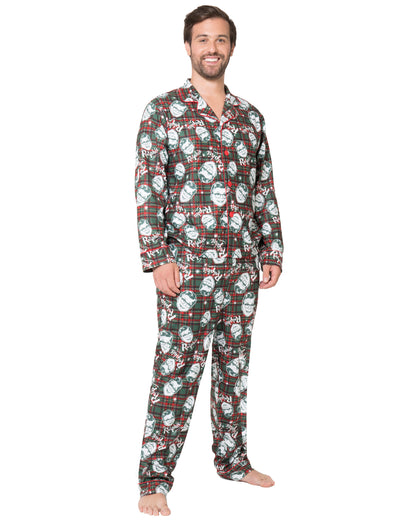 Christmas Story Pajamas Men's Ralphie Coat Front Lounge Sleep Set