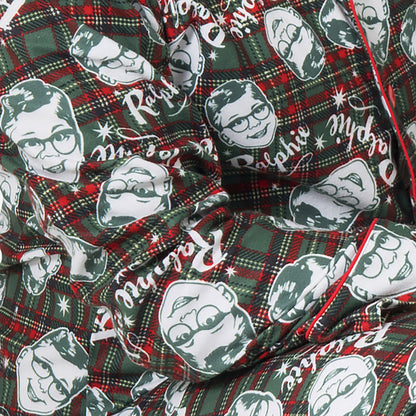 Christmas Story Pajamas Men's Ralphie Coat Front Lounge Sleep Set